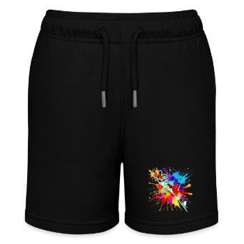 Skifahren  - Stanley/Stella Teenager Bio-Joggingshorts MINI BOLTER - Schwarz - Vorne