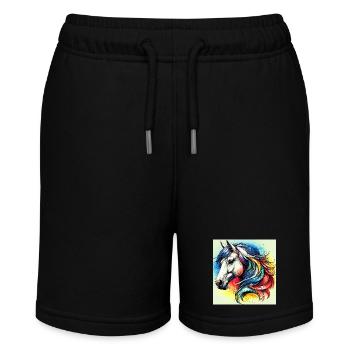 Pferd - Stanley/Stella Teenager Bio-Joggingshorts MINI BOLTER - Schwarz - Vorne