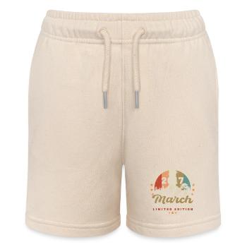 March 2017 Vintage Birthday Retro Gift - Stanley/Stella MINI BOLTER Organic Teen Jogging Shorts - soft Ecru - Front