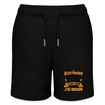 Électricien, pas j'explique pourquoi j'ai raison - Short bio MINI BOLTER Stanley/Stella Ado - noir - Devant