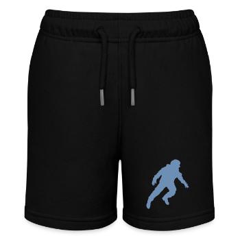 Schwebender Astronaut Silhouette Schwerelosigkeit - Stanley/Stella Teenager Bio-Joggingshorts MINI BOLTER - Schwarz - Vorne