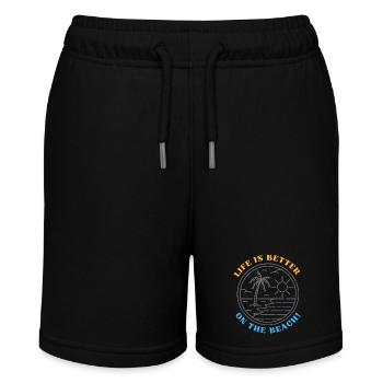 Life is better on the beach - Stanley/Stella MINI BOLTER Organic Teen Jogging Shorts - black - Front
