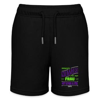 zitat brille geek großkatze tier anerkennung - Stanley/Stella Teenager Bio-Joggingshorts MINI BOLTER - Schwarz - Vorne
