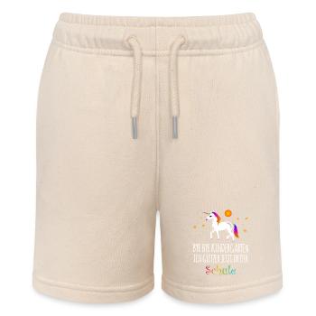 Ich glitzer jetzt in der Schule - Stanley/Stella Teenager Bio-Joggingshorts MINI BOLTER - Natur - Vorne