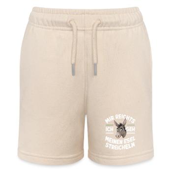 Esel Eselchen Maultier Muli - Stanley/Stella Teenager Bio-Joggingshorts MINI BOLTER - Natur - Vorne