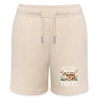 Tiger Animal Zoo Wild Animal - Stanley/Stella MINI BOLTER Organic Teen Jogging Shorts - soft Ecru - Front
