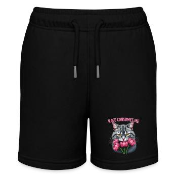 Rage Consumes Me Lustiges Katzenblümchen - Stanley/Stella Teenager Bio-Joggingshorts MINI BOLTER - Schwarz - Vorne