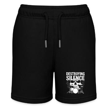 Schlagzeug Schlagzeuger Destroy Silence Rockband - Stanley/Stella Teenager Bio-Joggingshorts MINI BOLTER - Schwarz - Vorne