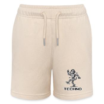 Tanzender Roboterhund - Techno Rave Design - Stanley/Stella Teenager Bio-Joggingshorts MINI BOLTER - Natur - Vorne