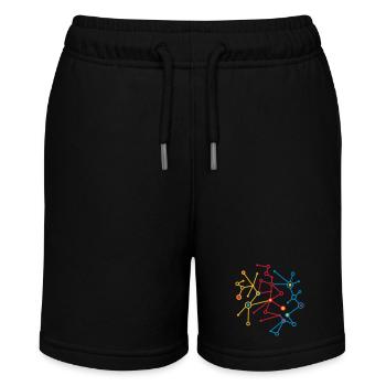 molecular pattern - Stanley/Stella MINI BOLTER Organic Teen Jogging Shorts - black - Front