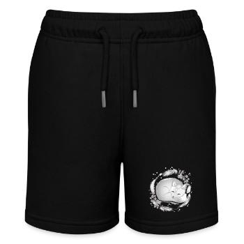 kleiner Polar Fuchs schlafend in Silberfarben - Stanley/Stella Teenager Bio-Joggingshorts MINI BOLTER - Schwarz - Vorne