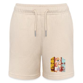 Modernes Kunstdesign - Stanley/Stella Teenager Bio-Joggingshorts MINI BOLTER - Natur - Vorne