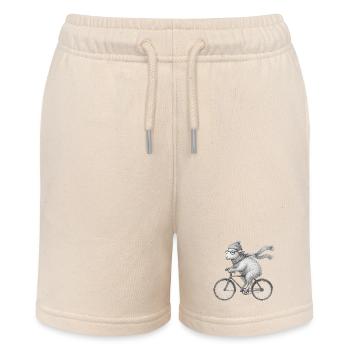 Sheep on Bicycle Vintage - Stanley/Stella MINI BOLTER Organic Teen Jogging Shorts - soft Ecru - Front