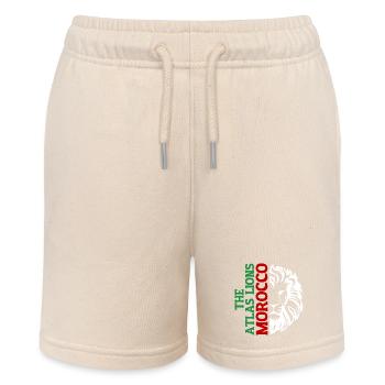 Vertikale Marokko-Typografie mit AtlasLion - Stanley/Stella Teenager Bio-Joggingshorts MINI BOLTER - Natur - Vorne