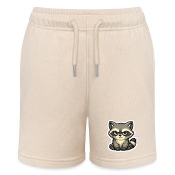 Bad Mood Raccoon – Hands off - Stanley/Stella MINI BOLTER Organic Teen Jogging Shorts - soft Ecru - Front