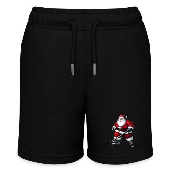 Eishockeyspieler Weihnachten - Stanley/Stella Teenager Bio-Joggingshorts MINI BOLTER - Schwarz - Vorne