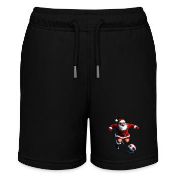 Weihnachtsmänner Fussball / Fussballer Weihnachtsm - Stanley/Stella Teenager Bio-Joggingshorts MINI BOLTER - Schwarz - Vorne