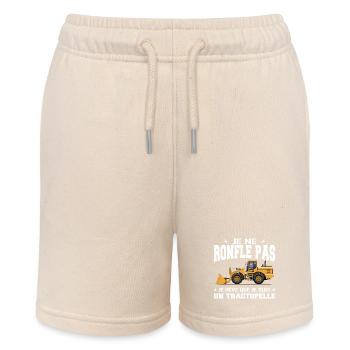 Construction machine Backhoe loader Snorer - Stanley/Stella MINI BOLTER Organic Teen Jogging Shorts - soft Ecru - Front