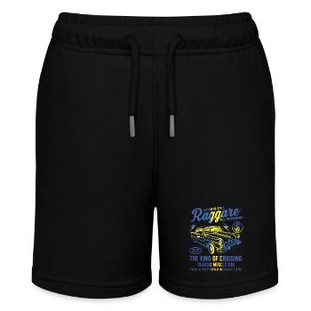 Raggare Sweden Cruising King T Shirt Design - Stanley/Stella MINI BOLTER Organic Teen Jogging Shorts - black - Front