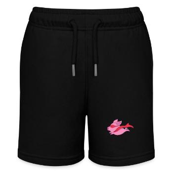 Captain Superschweinchen - Stanley/Stella Teenager Bio-Joggingshorts MINI BOLTER - Schwarz - Vorne