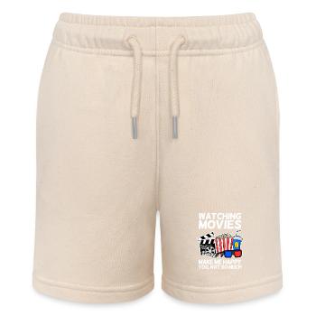 Movie cinema saying television gift popcorn - Stanley/Stella MINI BOLTER Organic Teen Jogging Shorts - soft Ecru - Front