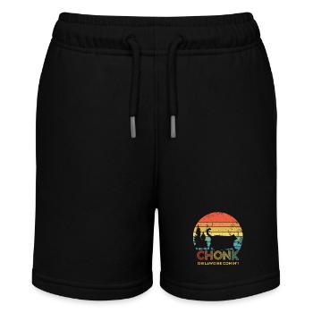 Retro Sunset Chonk Cat Chubby Cat - Stanley/Stella MINI BOLTER Organic Teen Jogging Shorts - black - Front