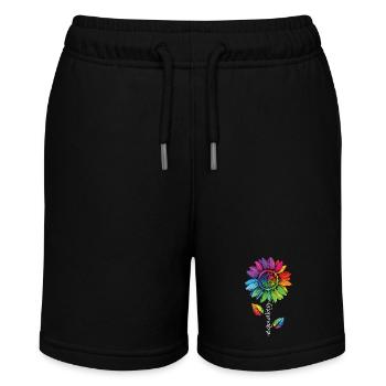 Equality LGBTQ Rainbow Sunflower Flower CSD - Stanley/Stella MINI BOLTER Organic Teen Jogging Shorts - black - Front