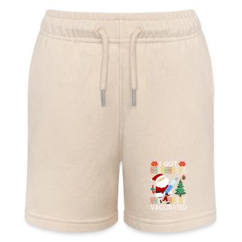 I was vaccinated Christmas sweater Santa Klaus - Stanley/Stella MINI BOLTER Organic Teen Jogging Shorts - soft Ecru - Front