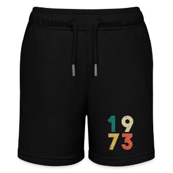 1973 Vintage Geburtstag Retro - Stanley/Stella Teenager Bio-Joggingshorts MINI BOLTER - Schwarz - Vorne