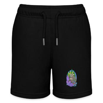 Aesthetic owl in the forest with crystals - Stanley/Stella MINI BOLTER Organic Teen Jogging Shorts - black - Front