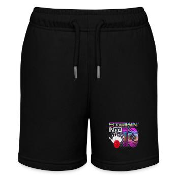 Striking Into 10 Bowling Bowler Celebration for the 10th. - Stanley/Stella MINI BOLTER Organic Teen Jogging Shorts - black - Front