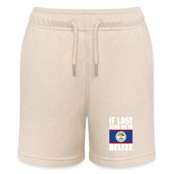 Belize Flagge Spruch - Stanley/Stella Teenager Bio-Joggingshorts MINI BOLTER - Natur - Vorne