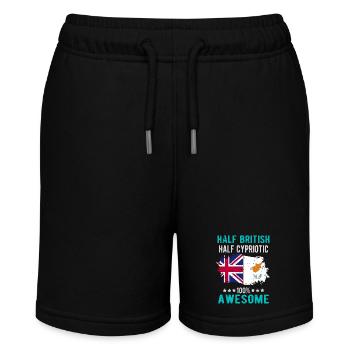 Halb Brite Halb Zyprer - Stanley/Stella Teenager Bio-Joggingshorts MINI BOLTER - Schwarz - Vorne