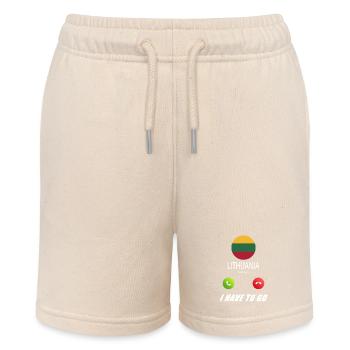 Lithuania calls on Lusiger flags - Stanley/Stella MINI BOLTER Organic Teen Jogging Shorts - soft Ecru - Front