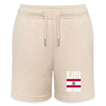 Französisch Polynesien Flagge Spruch - Stanley/Stella Teenager Bio-Joggingshorts MINI BOLTER - Natur - Vorne