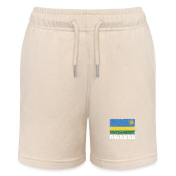 Ruanda Flagge Grunge Ruanda Fahne - Stanley/Stella Teenager Bio-Joggingshorts MINI BOLTER - Natur - Vorne