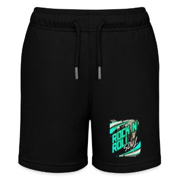 RockNRoll Typography, Grunge Design Poster - Stanley/Stella MINI BOLTER Organic Teen Jogging Shorts - black - Front