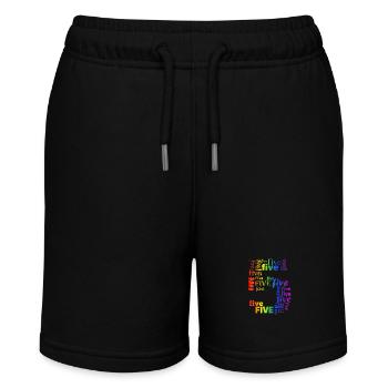 Five 5th Birthday | Coldorful Words Themed - Stanley/Stella Teenager Bio-Joggingshorts MINI BOLTER - Schwarz - Vorne