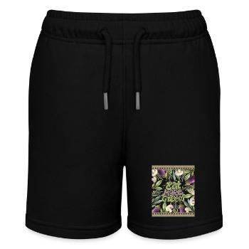 Vegetarian Vegan Funny Saying Eat-More-Greens - Stanley/Stella MINI BOLTER Organic Teen Jogging Shorts - black - Front