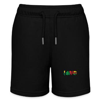 Farben vom Schafkopf Spiel Kartenspiel - Stanley/Stella Teenager Bio-Joggingshorts MINI BOLTER - Schwarz - Vorne