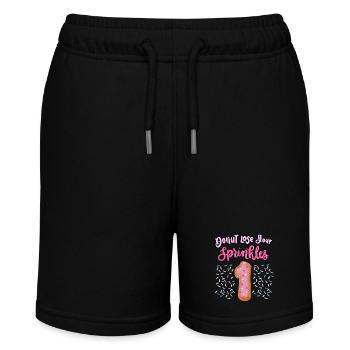 Donut Lose Your Sprinkles 1. Geburtstag | Donut - Stanley/Stella Teenager Bio-Joggingshorts MINI BOLTER - Schwarz - Vorne