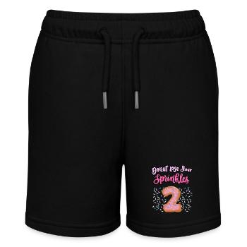 Donut Lose Your Sprinkles 2. Geburtstag | Donut - Stanley/Stella Teenager Bio-Joggingshorts MINI BOLTER - Schwarz - Vorne