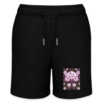 Be-My-Valentine, romantischer Spruch, Valentinstag - Stanley/Stella Teenager Bio-Joggingshorts MINI BOLTER - Schwarz - Vorne