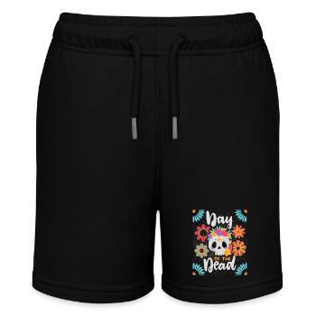 Day-of-the-Dead, Sugar-Skull - Stanley/Stella MINI BOLTER Organic Teen Jogging Shorts - black - Front