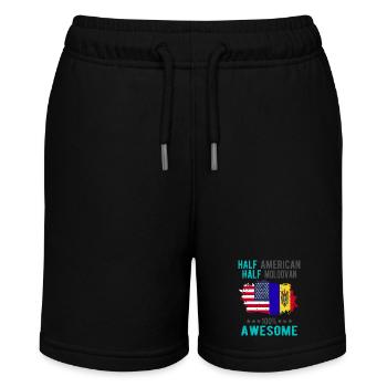 Halb Amerikaner Halb Moldawier - Stanley/Stella Teenager Bio-Joggingshorts MINI BOLTER - Schwarz - Vorne