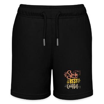 Smile smile, motivation, typography saying - Stanley/Stella MINI BOLTER Organic Teen Jogging Shorts - black - Front