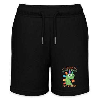 Lustiger Dinosaurier Einladung zum Abendessen - Stanley/Stella Teenager Bio-Joggingshorts MINI BOLTER - Schwarz - Vorne