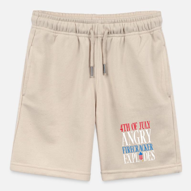 July 4 Angry firecracker explodes Stanley/Stella MINI BOLTER Organic Teen Jogging Shorts