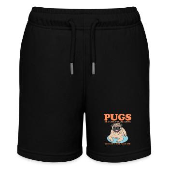 Pug Dogs Dog Owner Dog Owner Gift - Stanley/Stella MINI BOLTER Organic Teen Jogging Shorts - black - Front