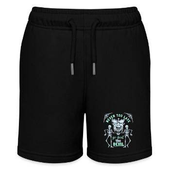 Totenkopf, Tod, Skelett Skull Spruch Motivation - Stanley/Stella Teenager Bio-Joggingshorts MINI BOLTER - Schwarz - Vorne